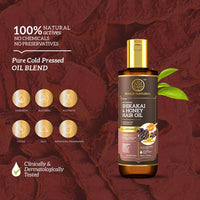 Khadi Natural Shikakai and Honey Hair Oil: Nourishing Elixir for Scalp Health and Silky Smooth Hair- POWERED BOTANICS, 200ml