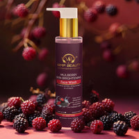 Vamp Beauty Mulberry & Rice Water Skin Brightening Face Wash | Natural Facewash for Dark Spot Removal, Uneven Skin Tone & Hydration | With Goodness of Licorice | Suitable for All Skin Types | 100ml
