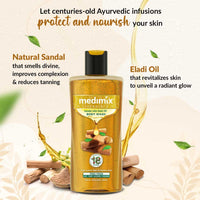 Medimix Ayurvedic Body wash, Sandal With Eladi Oil For Clear, Glowing And Tan-Free Skin 250ml + 50ml | Herbal Shower Gel | Paraben-free & Sulphate-free