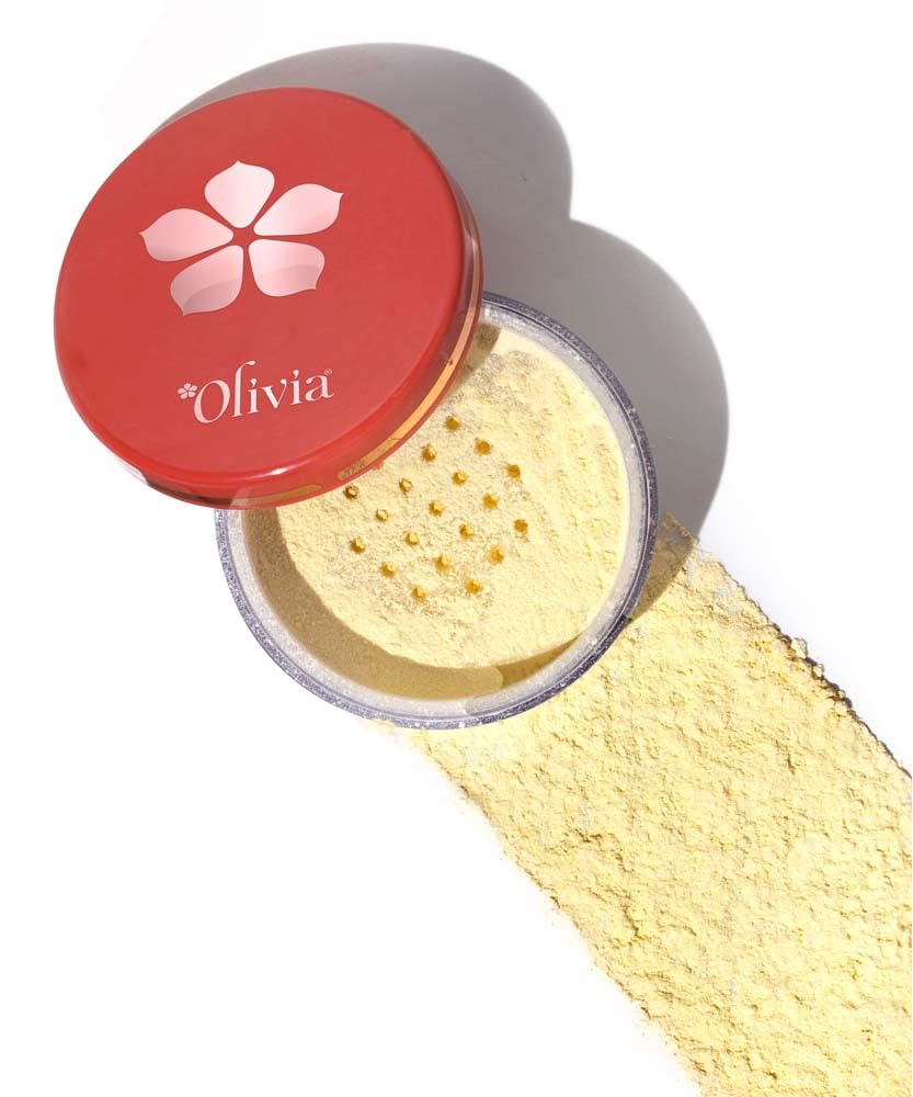 Olivia Skinsync Makeup Fixer Matte Powder | Long-Lasting Loose Powder for All Skin Types | Translucent Yellow Finishing & Setting Powder with Rose Extract | Shine Control & UV Protection | Yellow 20g