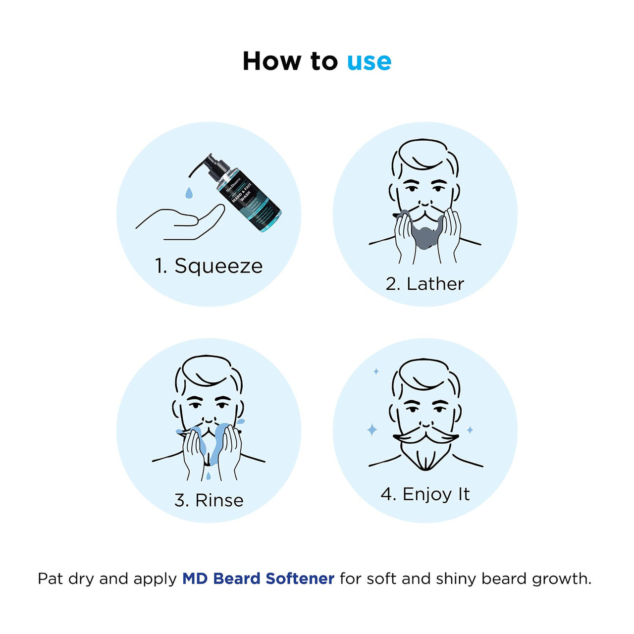 Men Deserve Sport Refresh Beard & Face Wash With Peppermint Oil Avocado Oil & Cedarwood Oil (Sulphate Free & Paraben Free) 100ml