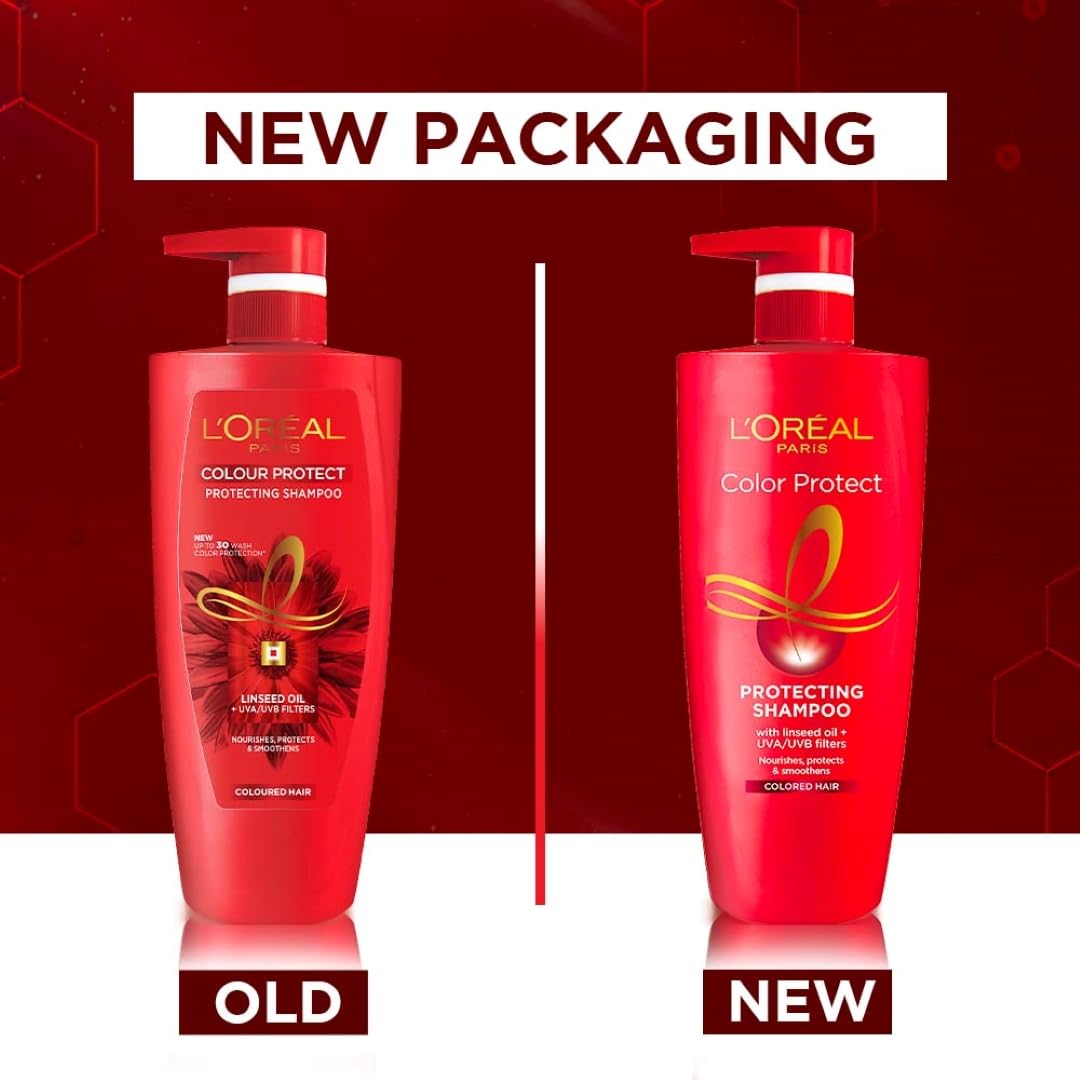 L'Oreal Paris Shampoo, Vibrant & Revived Colour, For Colour-treated Hair, Protects from UVA & UVB, Colour Protect, 650ml