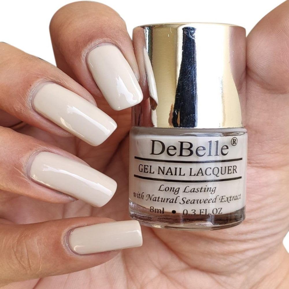 DeBelle Gel Glossy Finish Nail Polish Natural Blush, 8Ml - Enriched With Natural Seaweed Extract, Cruelty Free, Toxic Free