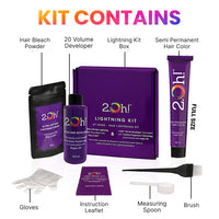 2.Oh! Italian- Hazelnut Brown Hair Color DIY Kit | Semi Permanent Hair Color + Hair Bleach for Hair Color | Hair Highlights for Women & Men | Hair Bleach with Plex & Argan oil| Lightening Kit