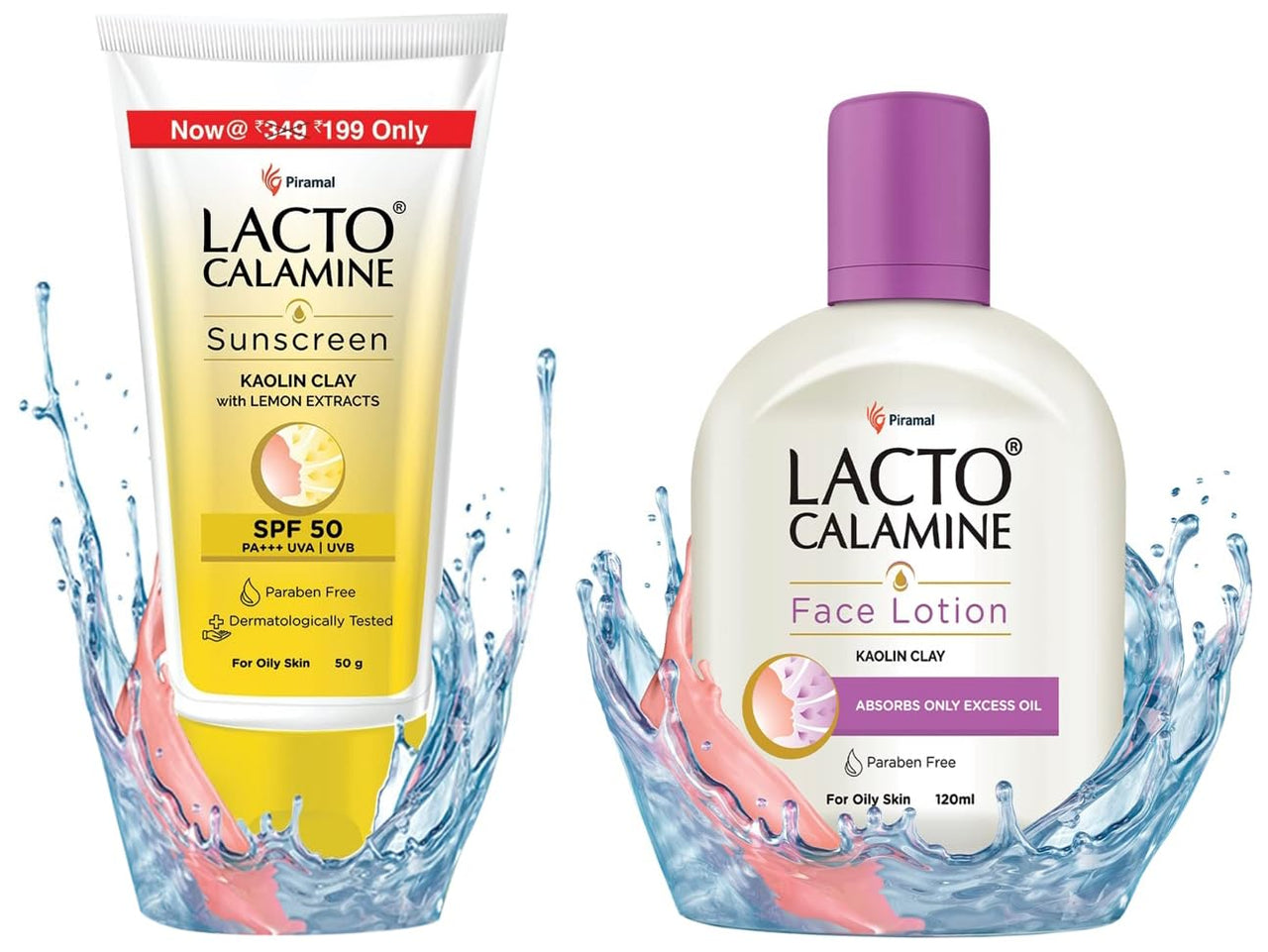 Lacto Calamine Face Lotion for Oil Balance - Oily Skin - 120 ml and Lacto Calamine Sunshield Matte Look Sunscreen SPF50 PA+++ for Oily or Acne prone skin