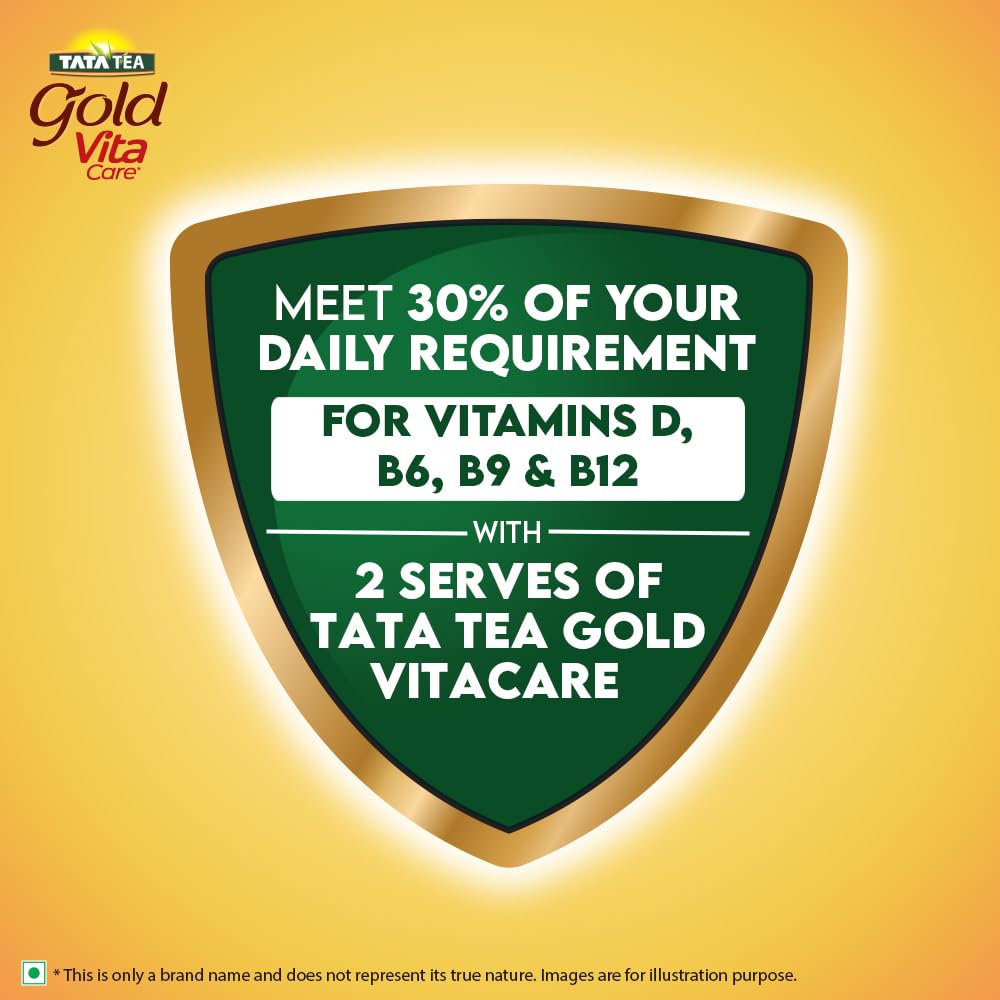 Tata Tea Gold Vitacare | Tea With Power Of 4 Vitamins | Vitamin D | Vitamin B6 | Vitamin B9 | Vitamin B12 | Loose Leaf Black Tea | 500 Gram