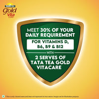 Tata Tea Gold Vitacare | Tea With Power Of 4 Vitamins | Vitamin D | Vitamin B6 | Vitamin B9 | Vitamin B12 | Loose Leaf Black Tea | 500 Gram