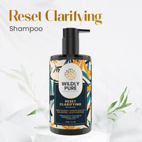 Wildly Pure Clarifying Shampoo for Hard Water & Metal Damage | For Oily Scalp & Low Porosity Hair | Deep Clensing removes Built Up & flakes | Rosemary, Hibiscus & Castor Oil | Sulphate, Paraben & Silicone Free | Men & Women | 300 ml (Reset)