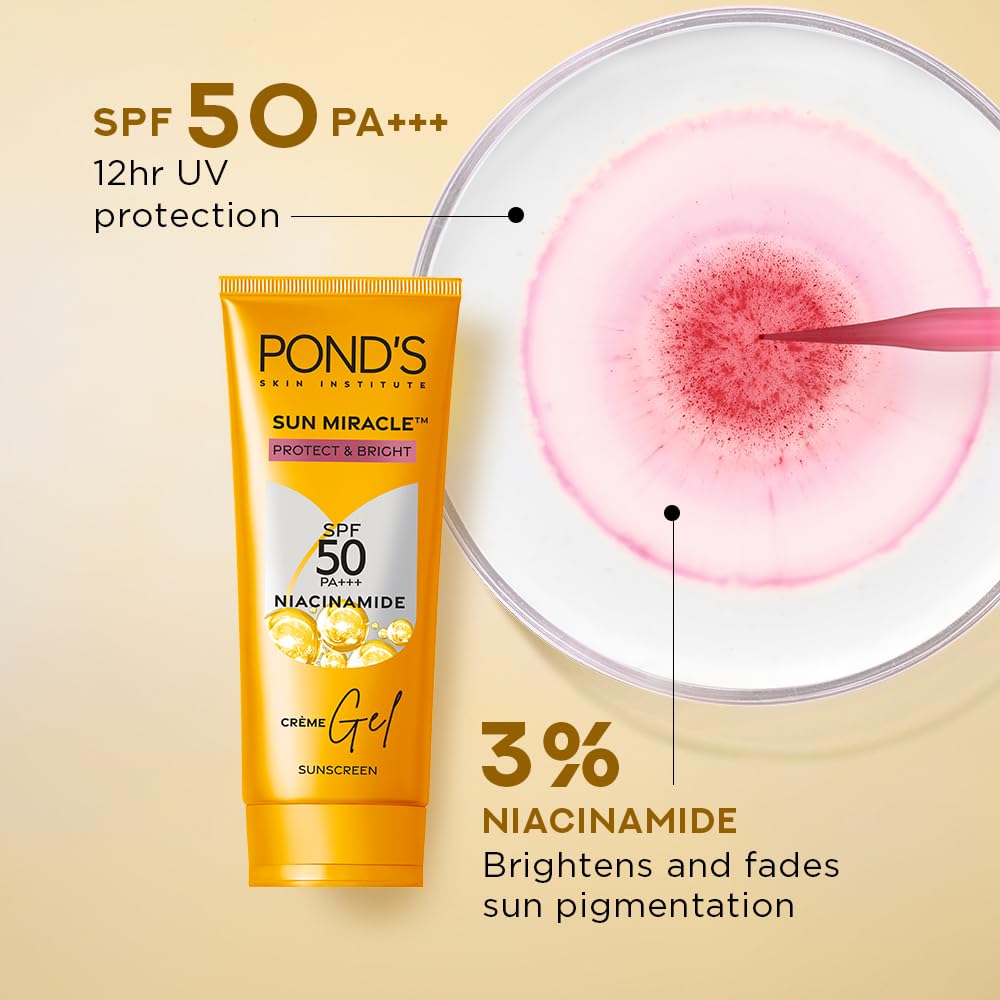 POND's Serum Boost Sunscreen For All Skin Types Prevent And Fade Dark Patches With The Power Of Spf 50 And Niacinamide-C Serum 100G, Pack Of 1