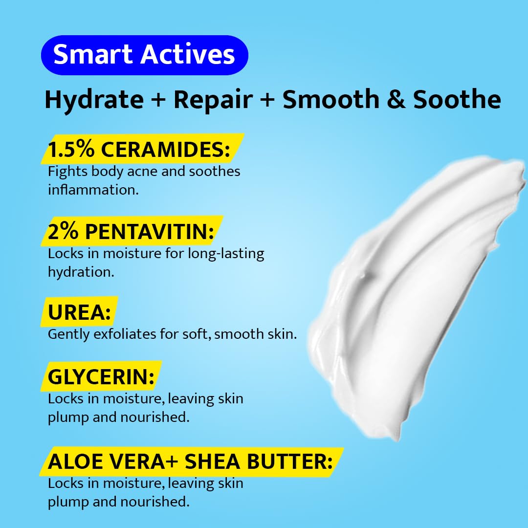 Peach & Musk Ceramide Moisturizer with 2% Pentavitin, Aloe Vera and Shea Butter Restores Skin's Moisture, Barrier Repair Cream, Paraben & SLS Free, 48-Hour Hydration, Non-Greasy, For All Skin Types - 200g