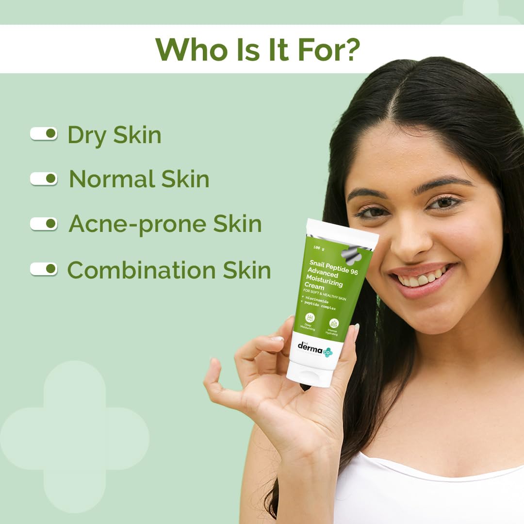 The Derma Co . Snail Peptide 96 Advanced Moisturizing Cream|Snail Mucin, Niacinamide,Peptide Complex&Pentavitin|24-Hour Moisturizing|Deep Nourishment&Intense Hydration Moisturizer |Korean Cream-100G
