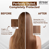 Streax Professional Hold & Play Heat Protection Spray For Hair -200 Ml, Hair Styling Spray For Women & Men, Heat Protectant Spray For Hair Upto 250°C & 2X Less Hair Breakage
