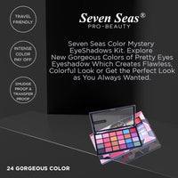 Seven Seas Color Mystery Eye Shadow Palette 24 Pigmented Colors | Long Wearing And Easily Blendable Eye Makeup Palette | Multicolor - 24.4 Gm | Shimmery & Glitter Finish (Natural)