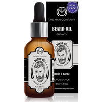 The Man Company 100% Natural Beard Oil - 50 ml with Almond & Thyme for Faster, Thicker & Longer Beard | Best Beard Growth Oil for Men, Nourishes & Strengthens Uneven Patchy Beard