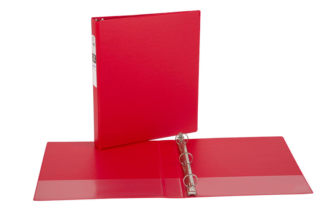 Avery Economy 3 Ring Binder, 1" Round Rings, 1 Red Binder (03310) 1 Pack