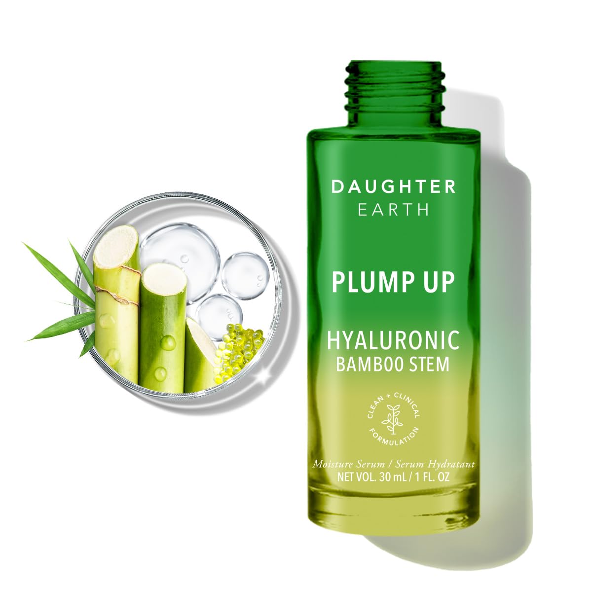 DAUGHTER EARTH Hyaluronic Acid Serum For Face | Plump Up Enriched With Multi-Molecular Hyaluronic Acid, Tremella Mushroom, Bamboo Shoots, Seaweed & Provitamin B5 | Get Hydrated & Youthful Skin - 30ml