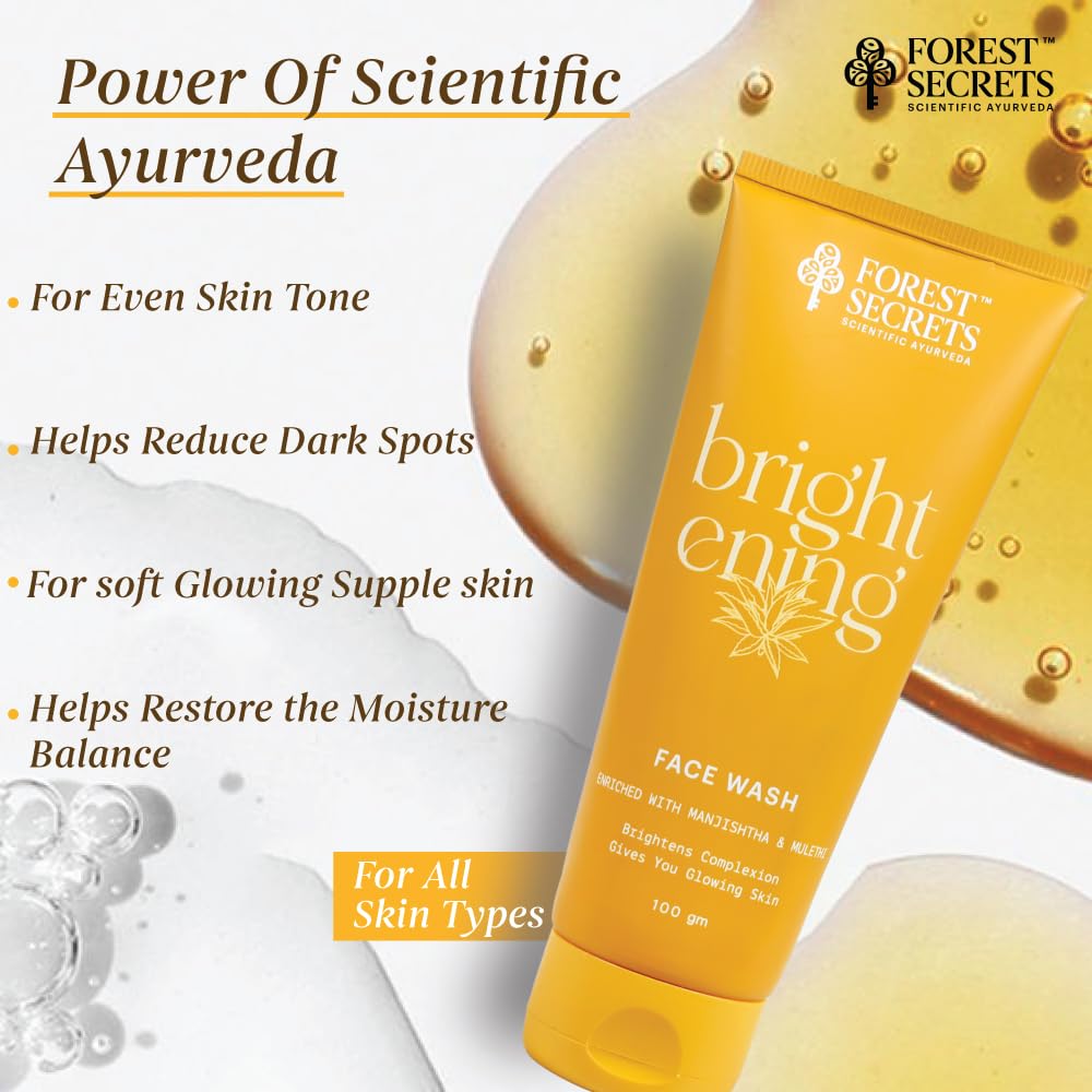Forest Secrets Brightening Face Wash | Manjishtha & Mulethi| Brightens Complexion| Glowing Skin| 100Gm