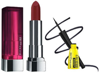 Maybelline New York Colossal Bold Eyeliner, Black, 3g & Maybelline New York Color Sensational Creamy Matte Lipstick, 696 Burgundy Blush, 3.9g