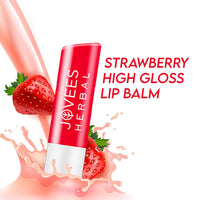 Jovees Herbal Strawberry High Gloss Lip Balm For Soft, Glossy And Supple Lips | 24 Hour Hydration | Rejuvenates Dark, Pigmented, Dry, Chapped And Discoloration Lips- 5g