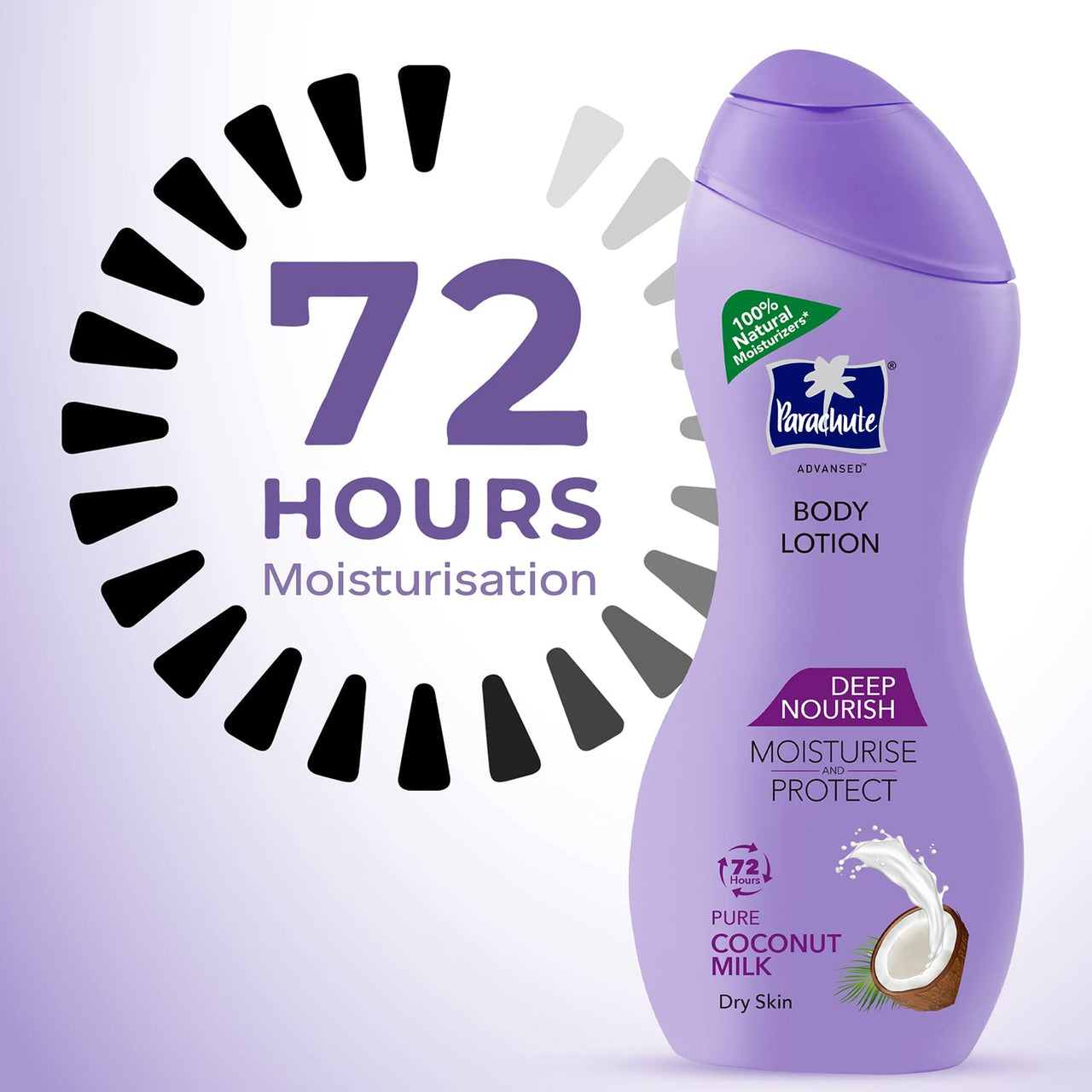 Parachute Advansed Ayurvedic Hot Oil, Warming Coconut Hair Oil, 400 ml + 90 ml & Parachute Advansed Deep Nourish Body Lotion for Women & Men, Dry Skin, 250ml