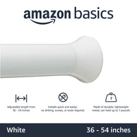 Basics Tension Curtain Rod, 36-54