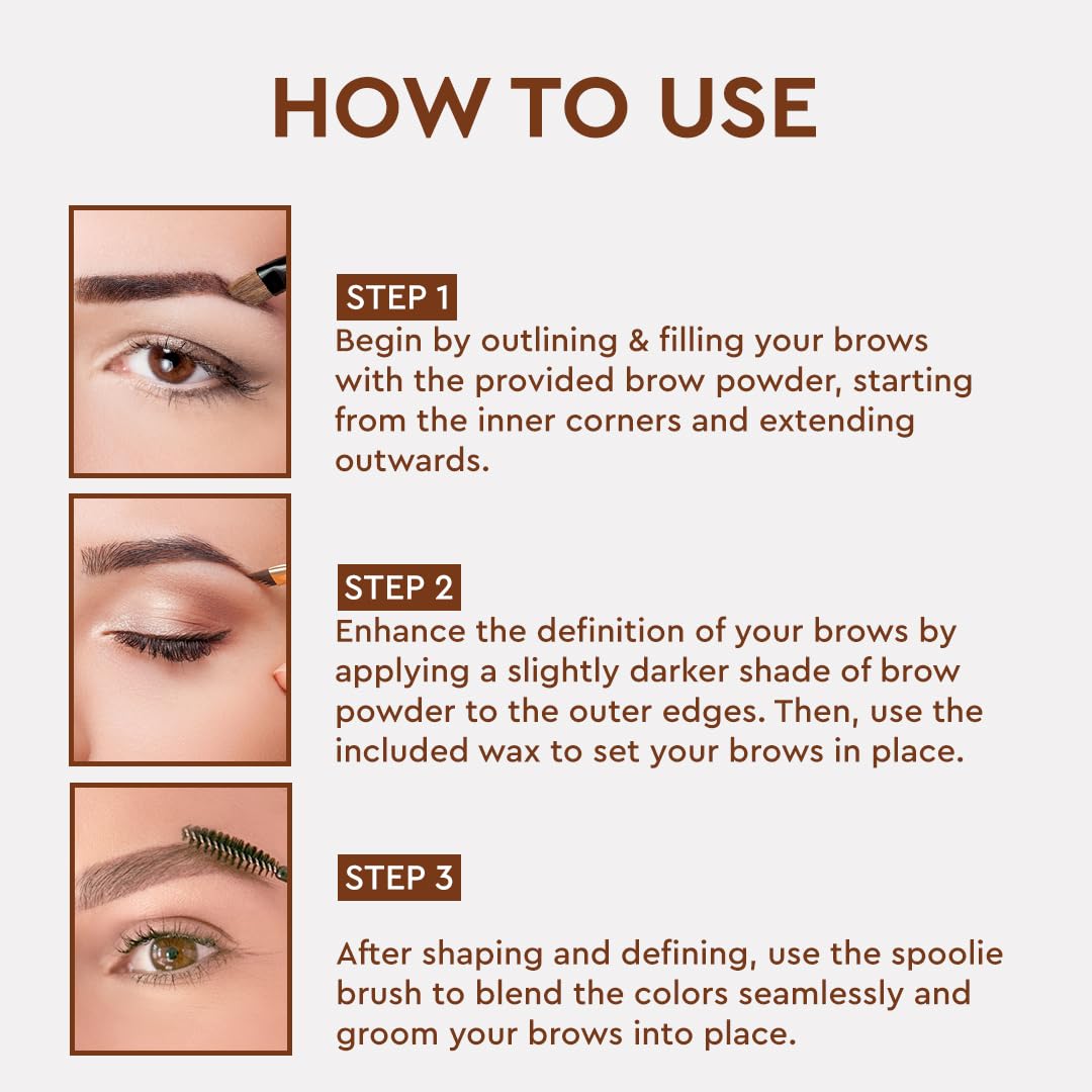 C2P Pro Celestial Eyebrow Palette for Women 12g | 3-in-1 Brow Kit (Powder + Wax) | Fills, Shapes & Defines | Long-Lasting, Non-Sticky & Buildable | Enriched with Coconut, Castor Oil & Vitamin E