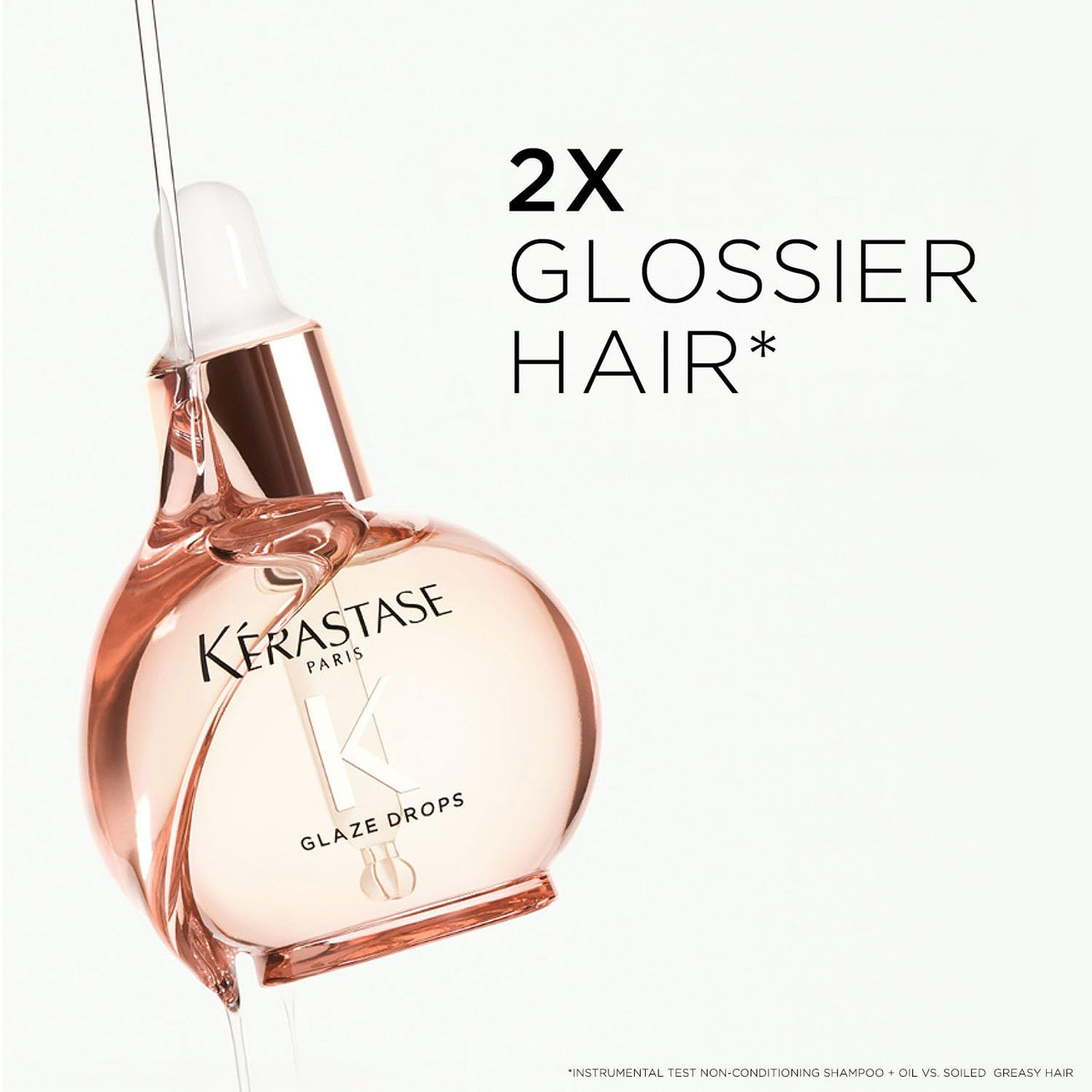 Kérastase Gloss Absolu Glaze Drops Oil-In-Serum For Bouncy, Glossy Hair | Fine To Medium Hair | 2X Glossier Hair | 72H Nutrition | With Wild Rose-In-Oil | 45ml