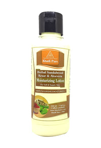 Khadi Pure Herbal Sandalwood, Kesar & Aloevera Moisturising Lotion - 210 ml, (KPSDKSALMRX1)