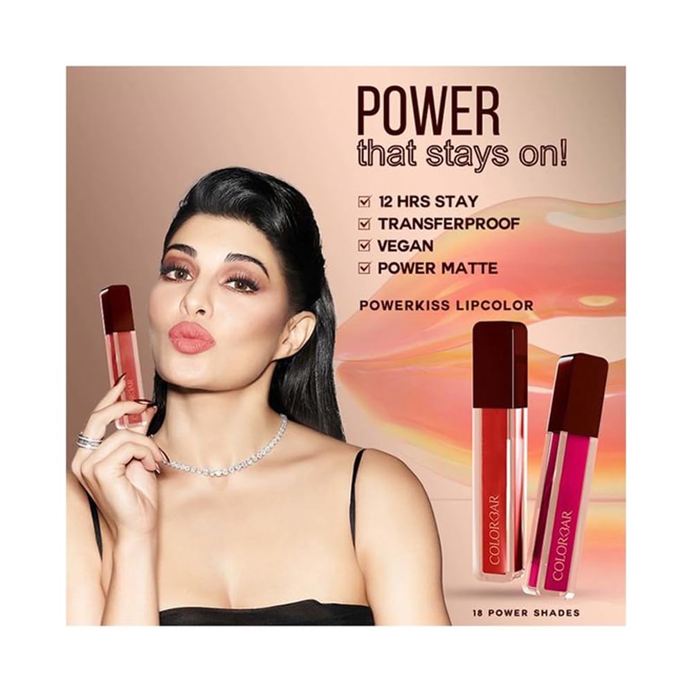 Colorbar PowerKiss Vegan Matte Lipcolor - Sizzle | All Skin Type | Transfer-Proof | Lasts Upto 12hours | Lightweight | Enriched with Vitamin E & Tea Tree Oil Moisturisation.