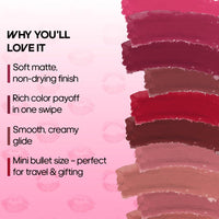 Recode Nude Blossom Matte Mini Bullet Lipstick Set Of 5(5 X 1.5 G)