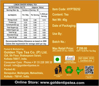 Golden Tips Lemon Ginger Herbal Tea, Herbal Blend with Lemongrass, Ginger, Lemon Peel & Black Pepper, Caffeine-Free Citrus-Spice Infusion for Energy, Digestion & Refreshment