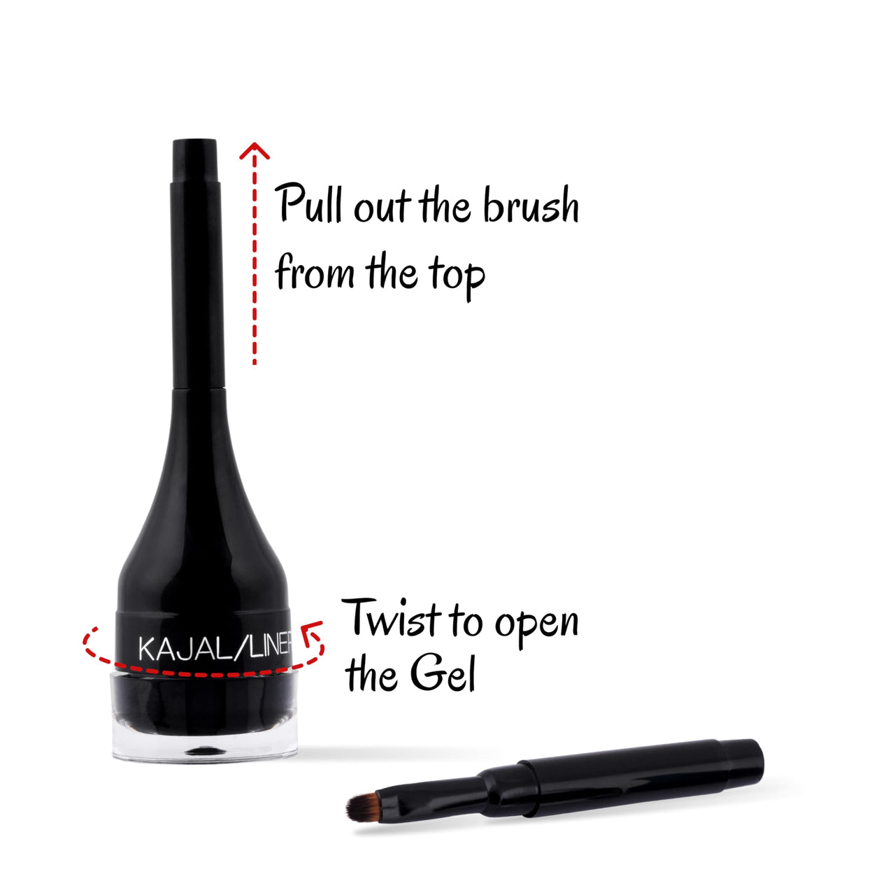 Jersy Girl by Fashion Colour Kajal and Eyeliner With Brush|24 Hours Long Lasting and Smudge Proof | Waterproof | Intense Colour | 2 in 1 Kajal and Eyeliner Combo | Lasting Drama Gel Eyeliner | 3.8g (Black)