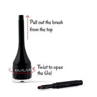 Jersy Girl by Fashion Colour Kajal and Eyeliner With Brush|24 Hours Long Lasting and Smudge Proof | Waterproof | Intense Colour | 2 in 1 Kajal and Eyeliner Combo | Lasting Drama Gel Eyeliner | 3.8g (Black)
