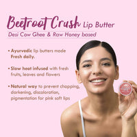 Nat Habit Lip Balm Fresh Beetroot Crush 10gm Lip Butter For Natural Pink Lips and Nat Habit Five Oil Hibiscus NutriMask-Hair Mask For all Hair & Scalp Types (Pack of 2 x 40 gm)