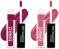 INSIGHT Non Transfer Matte Lip Color, 4Ml (17 Vintage) & Matte Lip Color, 4Ml (04 Ferocious Pink)