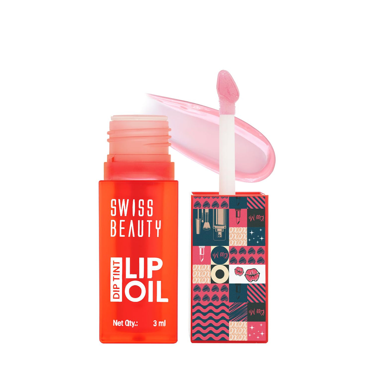 Swiss Beauty Dip Tint Colour Changing PH Lip Oil | With Vitamin E for Long-Lasting Nourishment and Hydration| Soft and Natural Pink Lips | Shade- Strawberry, 3ml