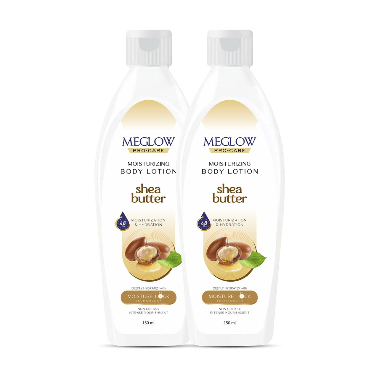 Meglow Pro-Care Moisturizing Body Lotion | Refreshing Moisturizer for Women & Men | Hydrating Lotion for All Skin Types-150ml Pack of 2