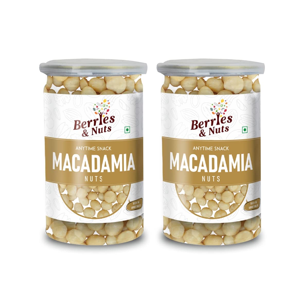 Berries And Nuts Premium Jumbo Macadamia Nut Kernels | 170 Grams | 1 Bottle of 170 Grams