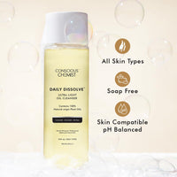 Conscious Chemist Makeup Remover Oil Cleanser|130 Ml|Face Wash, Cleanser Oily Skin, Makeup Remover. Men & Women. Removes Waterproof Makeup, Spf & Impurities. Soft & Glowing Skin - Daily Dissolve