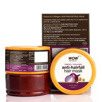 WOW Skin Science Red Onion Black Seed Oil Hair Mask with Red Onion Seed Oil Extract and Black Seed Oil, 200mL, 1 Count