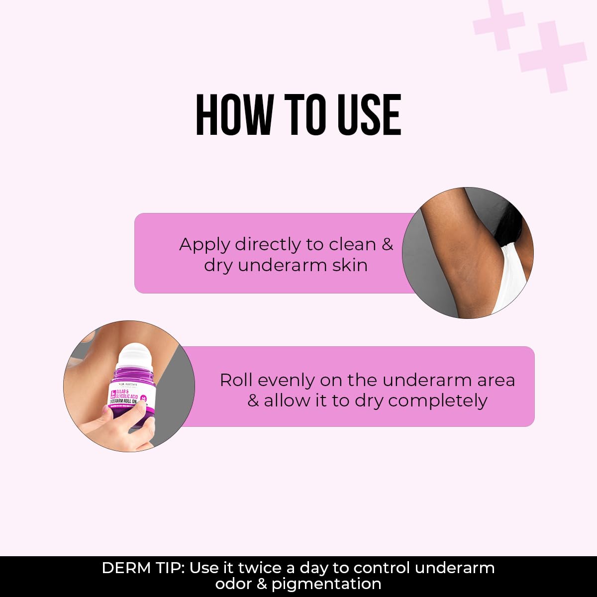 Dr. Sheth’s Gulab & Glycolic Acid Underarm Roll-On | 6% Actives | 48-Hours Odor Protection | AHA Based | Aluminum & Alcohol Free | Sweat Control & Fades Pigmentation | Floral Fragrance | For Men & Women | 50 ml