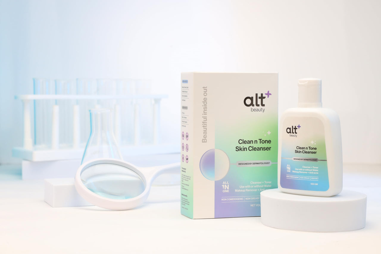 altbeauty Clean-n-Tone Skin Cleanser 100 gm | Helps with Acne | Cleanser + Toner | Supports Makeup Removal | With Rosemary Oil, Lemon Oil, Chamomile Extract & Aloe Vera | Suitable for All Skin Types | Dermatologist-Designed, Derma Grade Quality