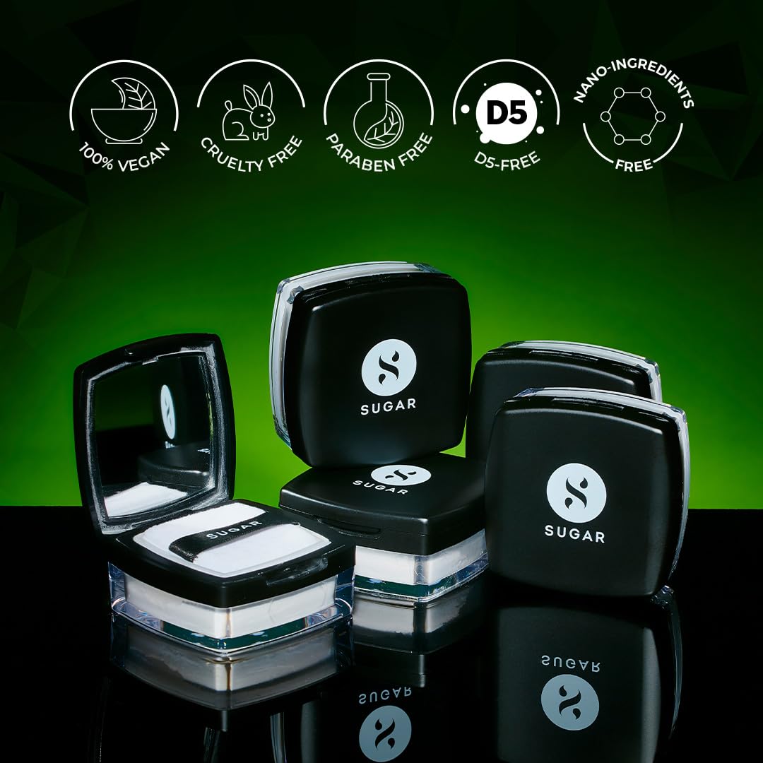 SUGAR Cosmetics All Set To Go Translucent Powder For Face | Setting Loose Powder For Face | Lightweight & Long Lasting | Matte Finish | Lasts Upto 8 Hrs | 7Gm, White