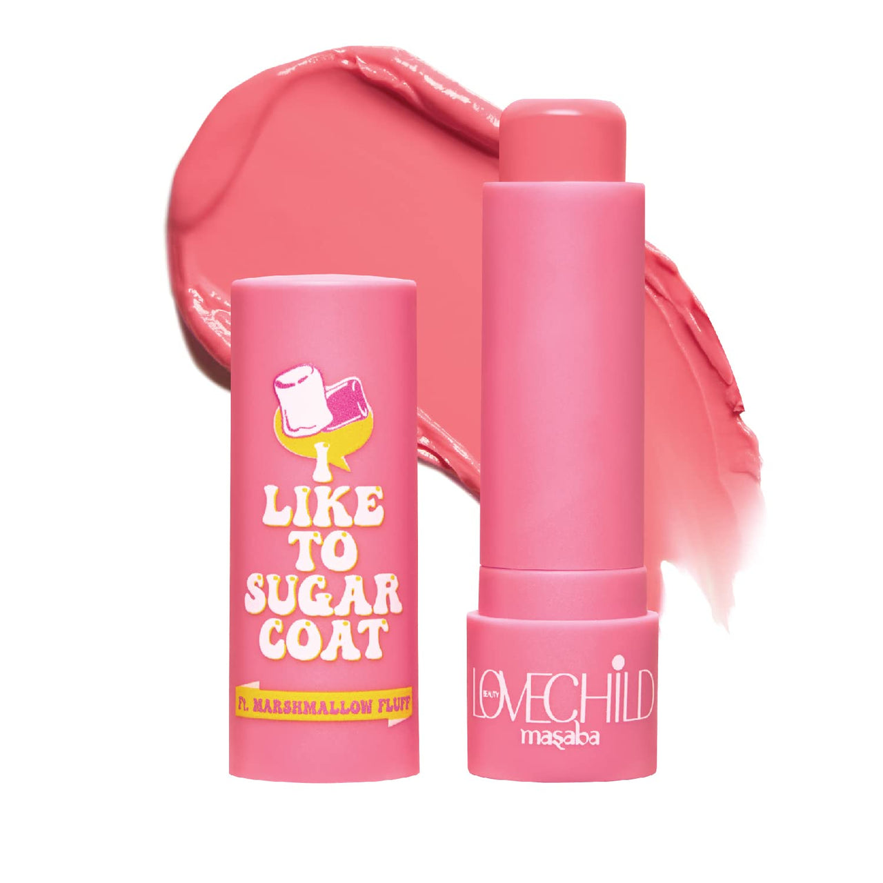 Lovechild Masaba Hydrating Lip Balm, SPF 22 UV Protection, Pink Tinted Vegan Lip Care with Shea Butter, Vitamin E & Almond Oil, Repairs Dry, Chapped Lips, Marshmallow Fluff, 4.5g