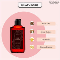 THE LOVE CO. Oud Fantasy Body Lotion - Nourishing Moisturizer Cream for Dry Skin - Suitable for Men and Women with Jojoba Oil, Shea Butter & Vitamin E - 250ml