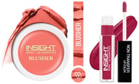 Insight Cosmetics Insight Non Transfer Lip Color Matte Texture12Hrs WaterproofTrue ColorSmudge Proof Paraben Free 100% Veg, 4ml(LG40-14) Crème Blusher, Face Makeup, Soft Salmon, 3.5 gm(B-02=01)