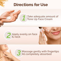 Mamaearth Rice Water Tone Up Face Cream with Rice Water & Niacinamide for Glass Skin 50g | Instantly Brightens | Even Skin Tone | Adds Glow | All Skin Types | Korean Rice Tone Up