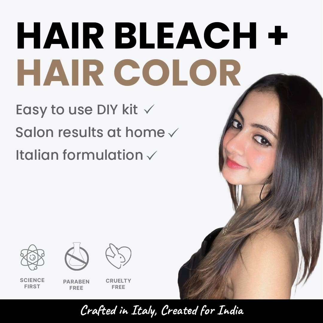 2.Oh! Italian Toffee Brown Hair Color DIY Kit | Semi-Permanent Color + Bleach for Highlights | With Plex & Argan Oil | Lightening Kit for Women & Men