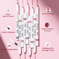 SHOPAAREL BE BOLD Lip & Eye Pencil, 2-in-1 Lip & Eye Liner, Creamy & Blendable, Lip Liner, Built-In Sharpener, Matte Finish, Eye Liner, Intense Pigment, Smudge-Proof, Long Lasting-0.4 Gm, Lavish