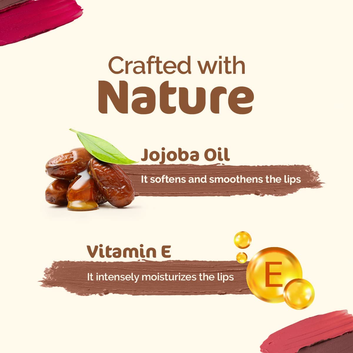 Mamaearth Soft Matte Long Stay Lipsticks with Jojoba Oil & Vitamin E for 12 Hour Long Stay - 04 Berry Nude - 3.5 g